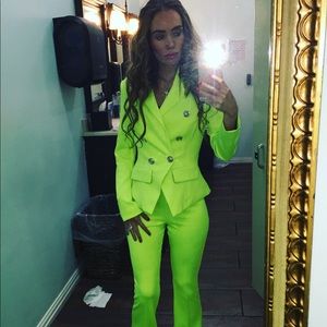 Fashion nova neon suit pants in jacket